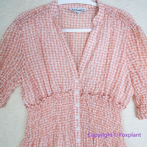 En Saison Caldera A-Line Gingham Print Midi Dress, size S - Picture 4 of 16